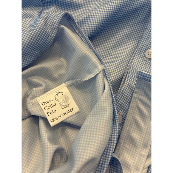 Collars & Co Dress Shirt Long Sleeve Blue Houndstooth Medium - Picture 5 of 5